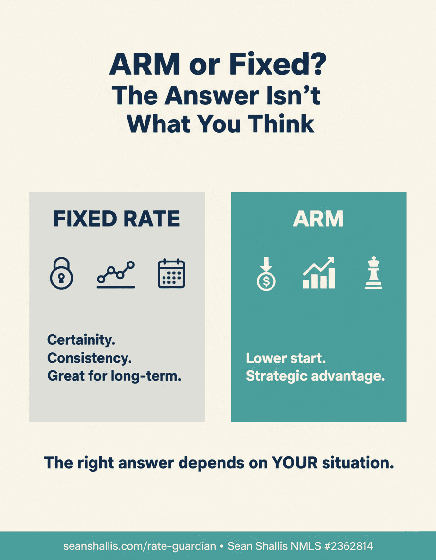 Fixed Rate vs ARM: certainty and consistency vs lower start and strategic advantage