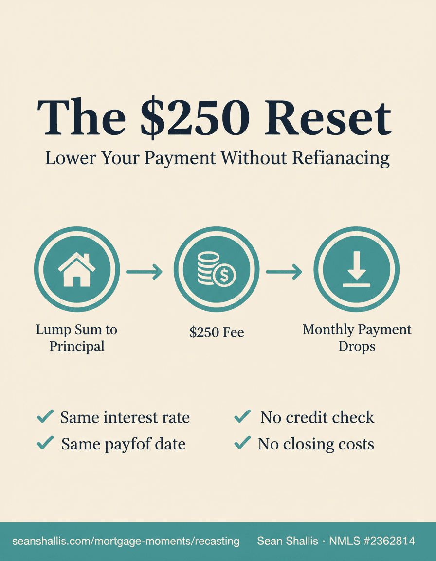 The $250 Reset: Lump Sum to Principal, $250 Fee, Monthly Payment Drops