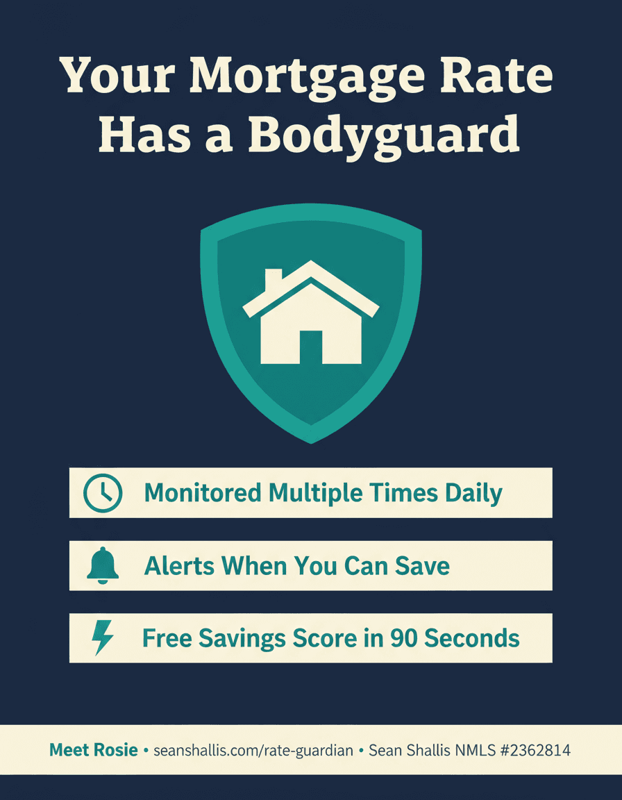 Your Mortgage Rate Has a Bodyguard: Monitored Multiple Times Daily, Alerts When You Can Save, Free Savings Score in 90 Seconds